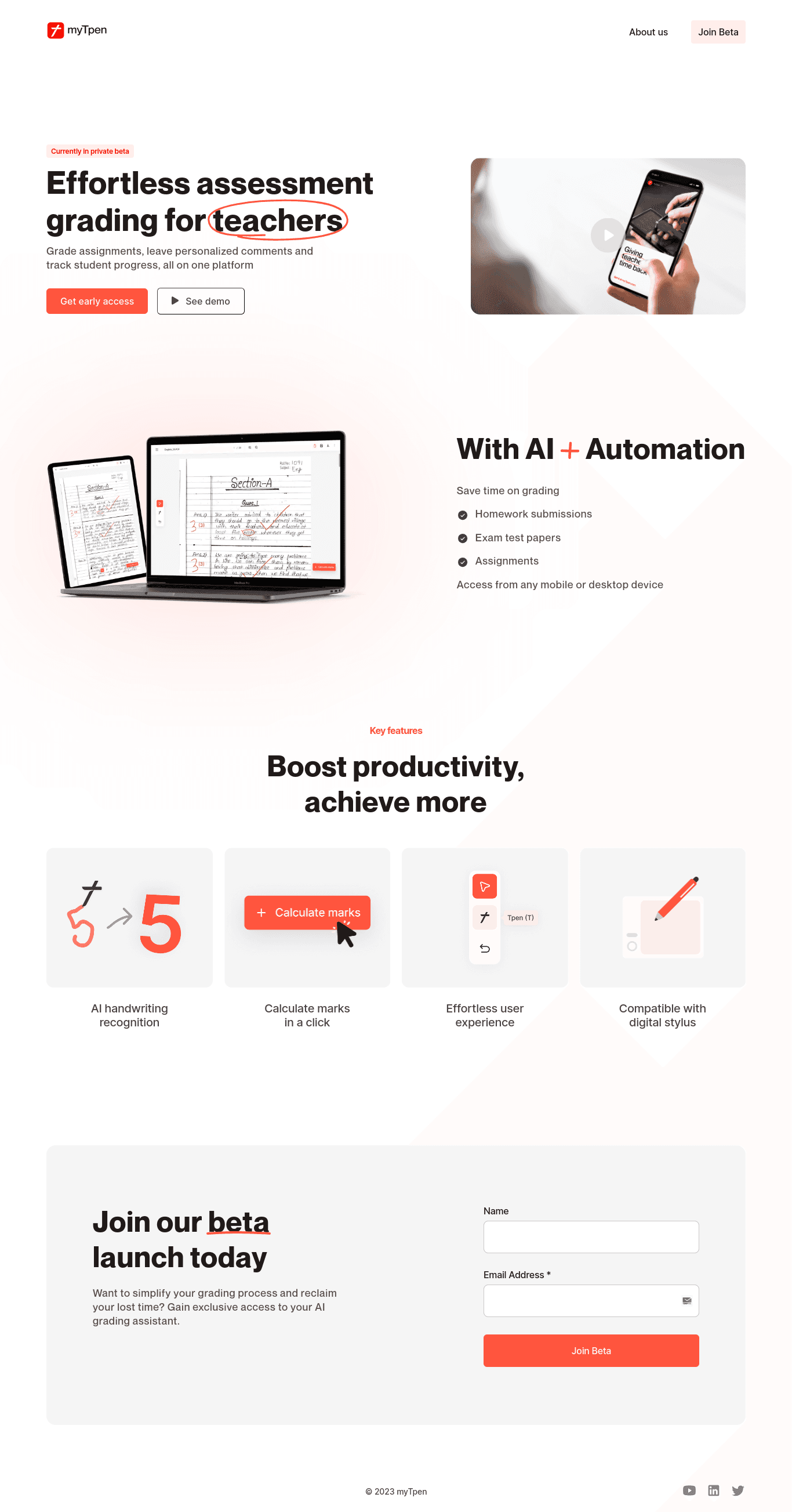 myTpen — screenshot from legacy portfolio